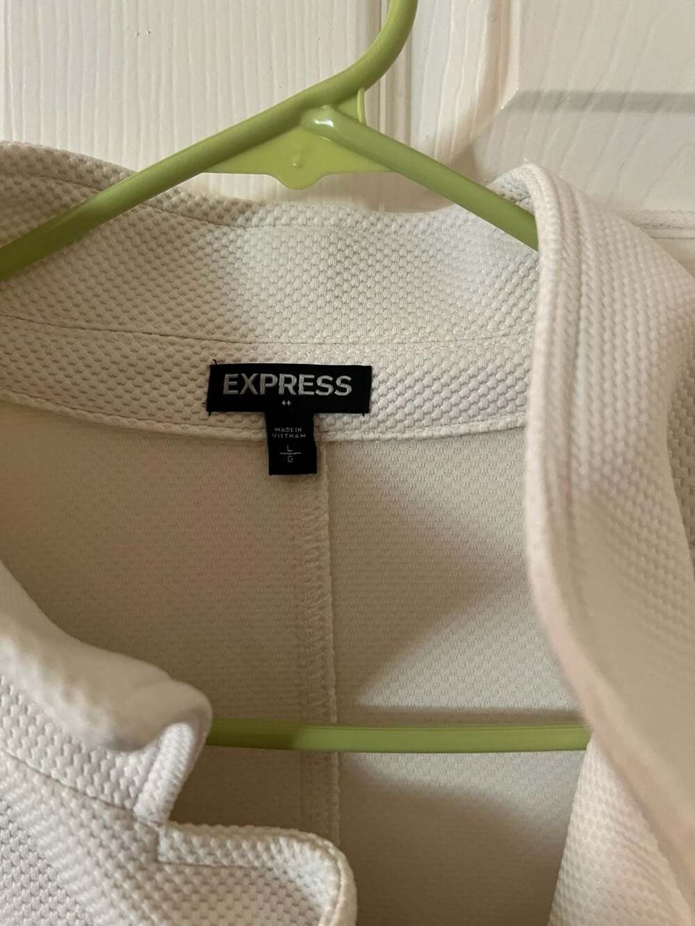 Express White Textured Knit Asymmetrical Zip Moto Jacket - Picture 3 of 9